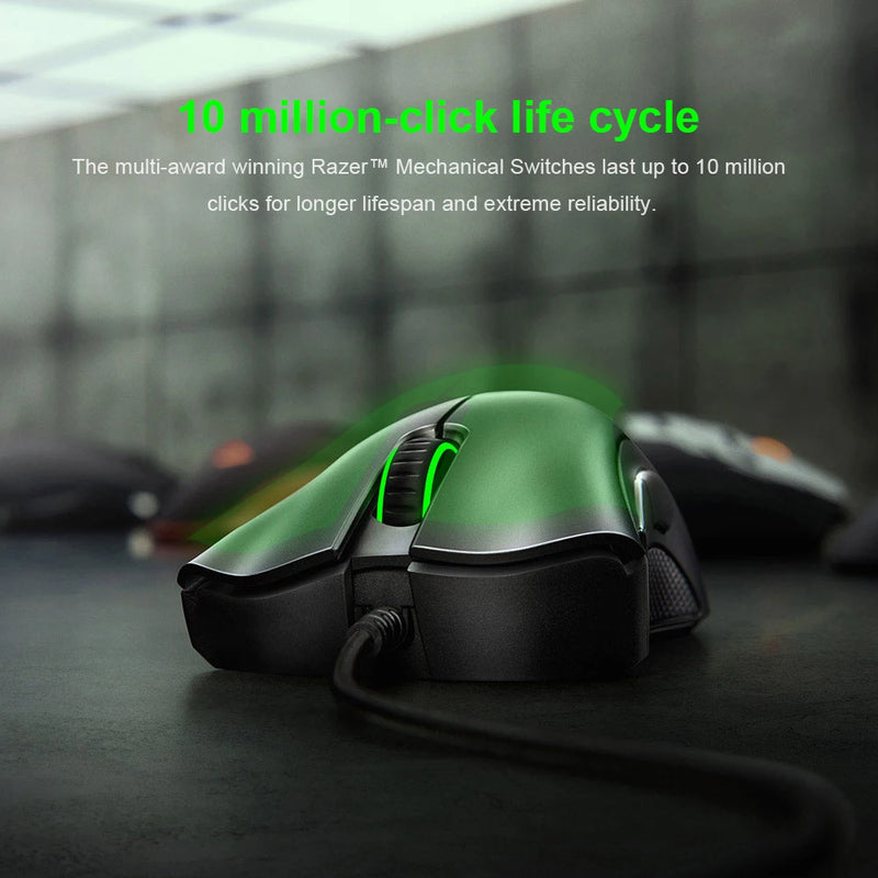 Razer DeathAdder Essencial com fio Gaming Mouse 6.400 DPI Sensor Óptico 5 Botões Independentes