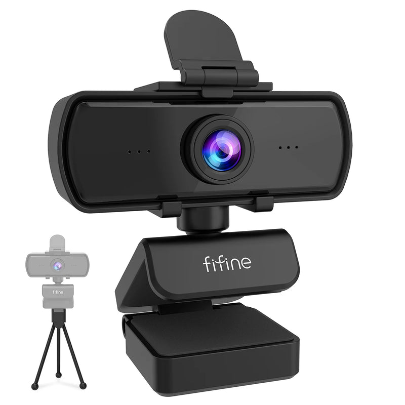 FIFINE Webcam Full HD com Microfone e Tripé