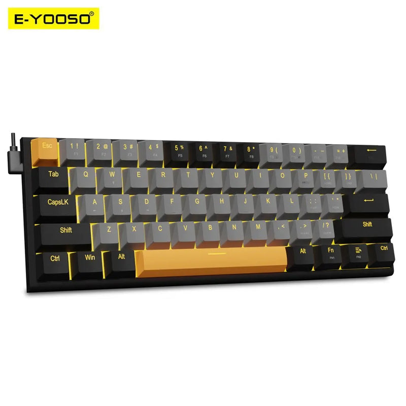 E-YOOO-Z11 Teclado mecânico com fio, switch red, 61 teclas