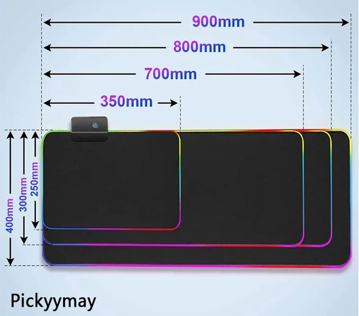 Mouse Pad RGB de tecido com base emborrachada