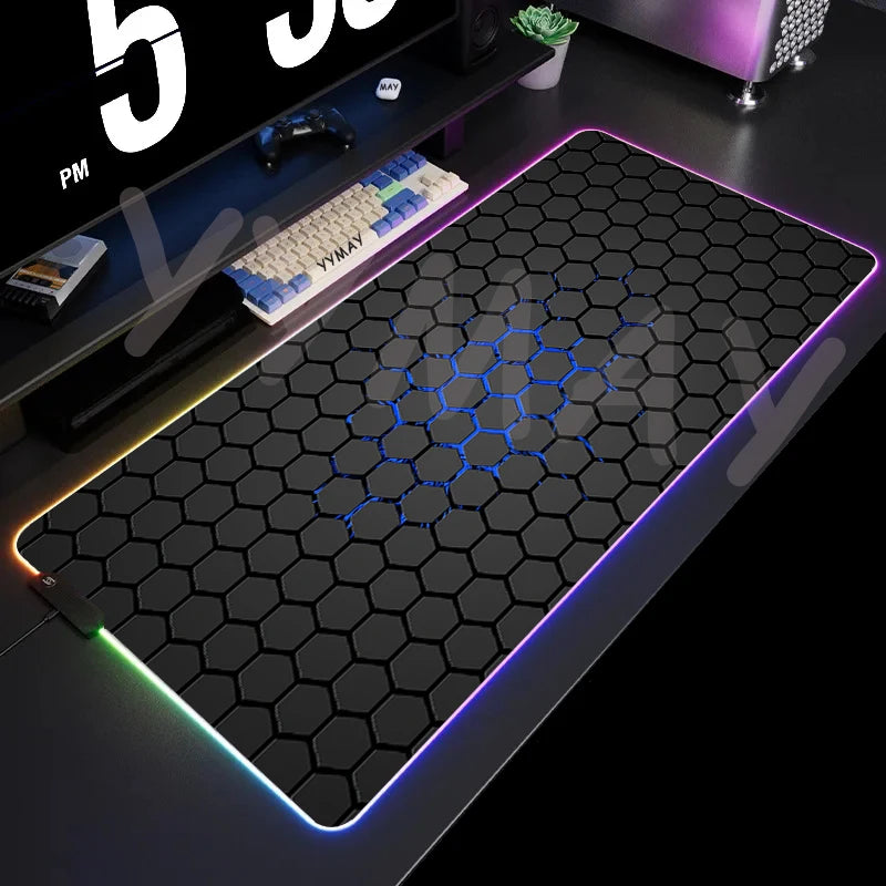 Mouse Pad RGB de tecido com base emborrachada