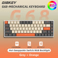 GIBKEY G68 Teclado mecânico sem fio bluetooth/wireless, 68 teclas RGB