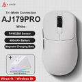 Mouse sem fio AJAZZ, Mouse ergonômico, macro gaming Base de carregamento magnética AJ179 PRO PAW3395