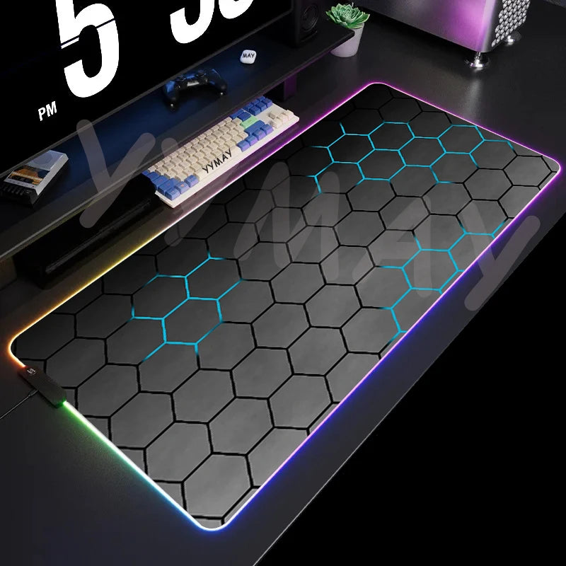 Mouse Pad RGB de tecido com base emborrachada