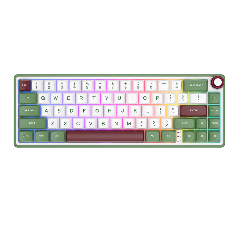 Royal Kludge RK R65 Teclado mecânico português com fio Hot-swappable formato 65% RGB