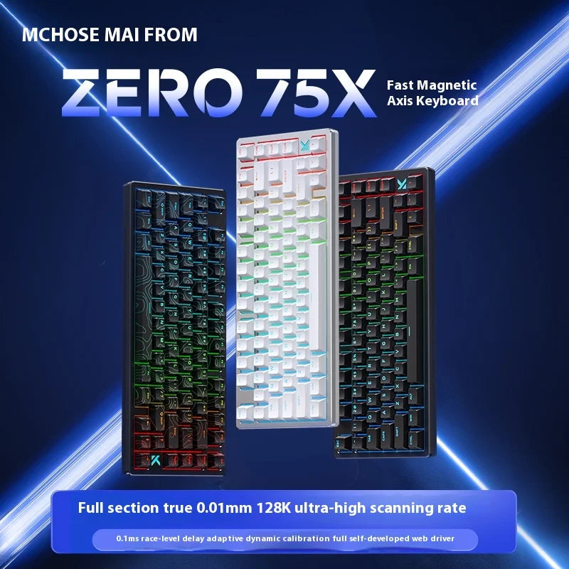 MCHOSE ZERO 75X Teclado mecânico com switch magnético, polling rate 8000Hz, 0.1ms