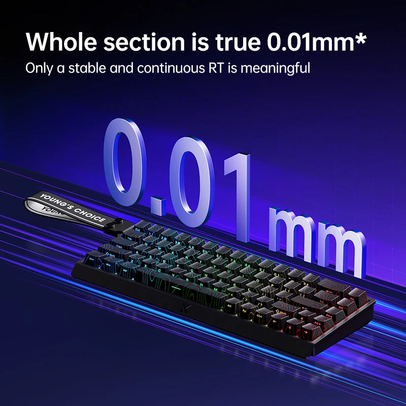 MCHOSE Ace68 Teclado mecânico, switch magnético com precisão RT de 0,01 mm e conexão wireless com polling rate 8000Mhz