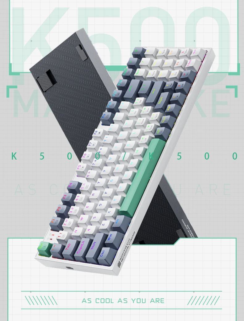 Machenike K500 Teclado mecânico com fio, Hot-swappable, 94 teclas RGB