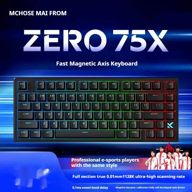 MCHOSE ZERO 75X Teclado mecânico com switch magnético, polling rate 8000Hz, 0.1ms