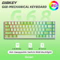 GIBKEY G68 Teclado mecânico sem fio bluetooth/wireless, 68 teclas RGB